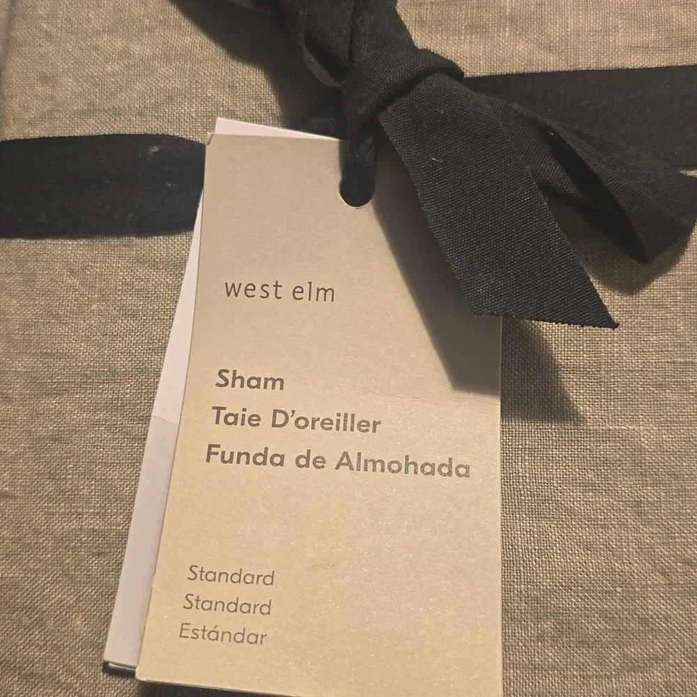 European Flax Linen Standard Sham,Warm Gray Melange